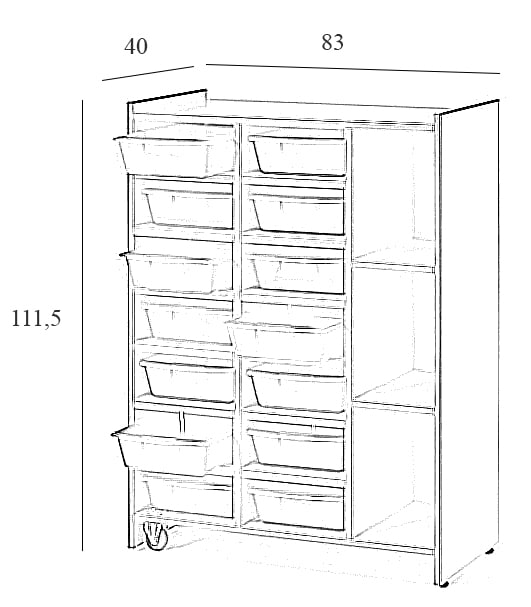 Gavetero móvil Homologado Mec