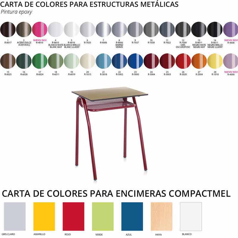 pupitre escolar serie colors