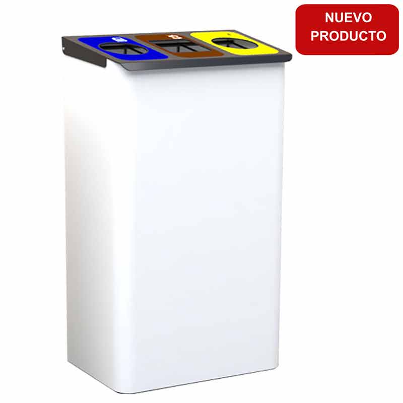 PAPELERA RESIDUOS 3 COMPARTIMENTOS