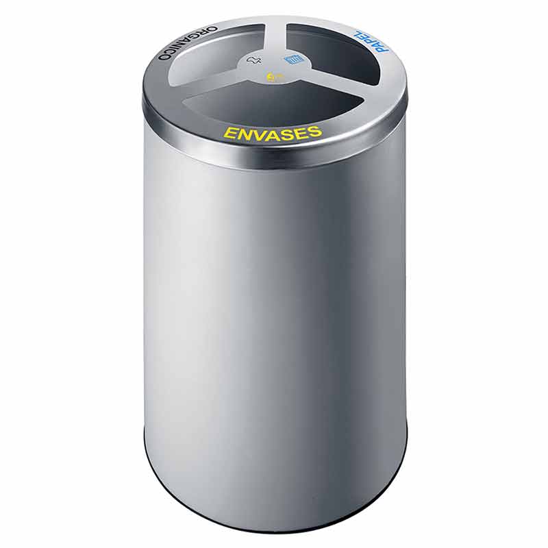 papelera cilíndrica reciclaje