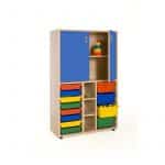 Armario gavetero medio puertas altas