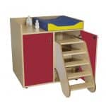 Mueble cambiador con escalera giratoria