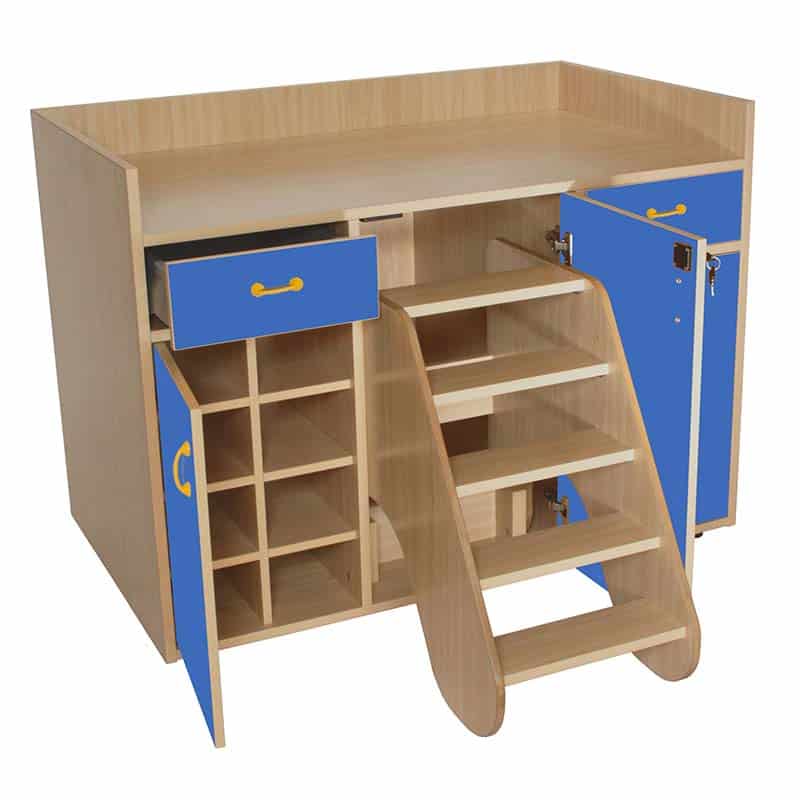 Mueble cambiador escalera y 3 puertas