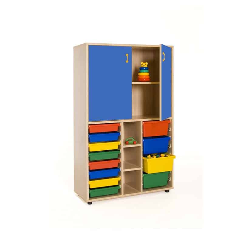 Armario gavetero medio puertas altas