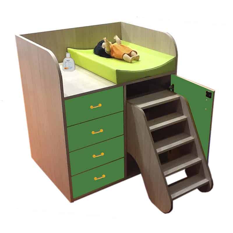 Mueble cambiador escalera y cajones
