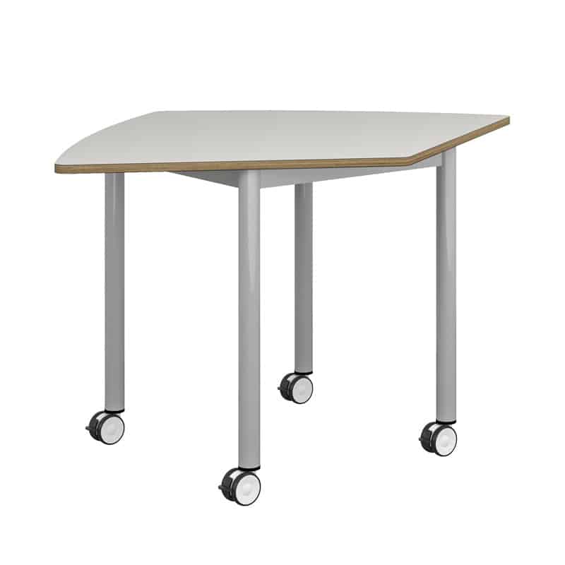 Mesa colaborativa asimétrica con ruedas