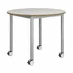 Mesa colaborativa redonda con ruedas