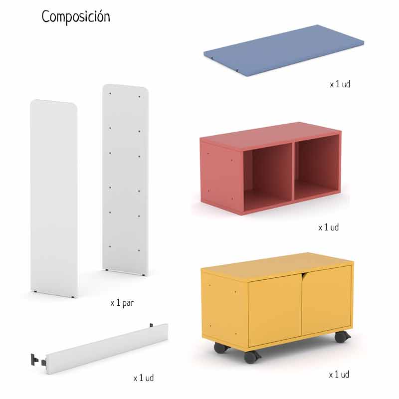 Estantería casillero modular partes bajas Esak.unit