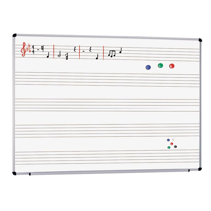 PIZARRA BLANCA VITRIFICADA CON PENTAGRAMAS