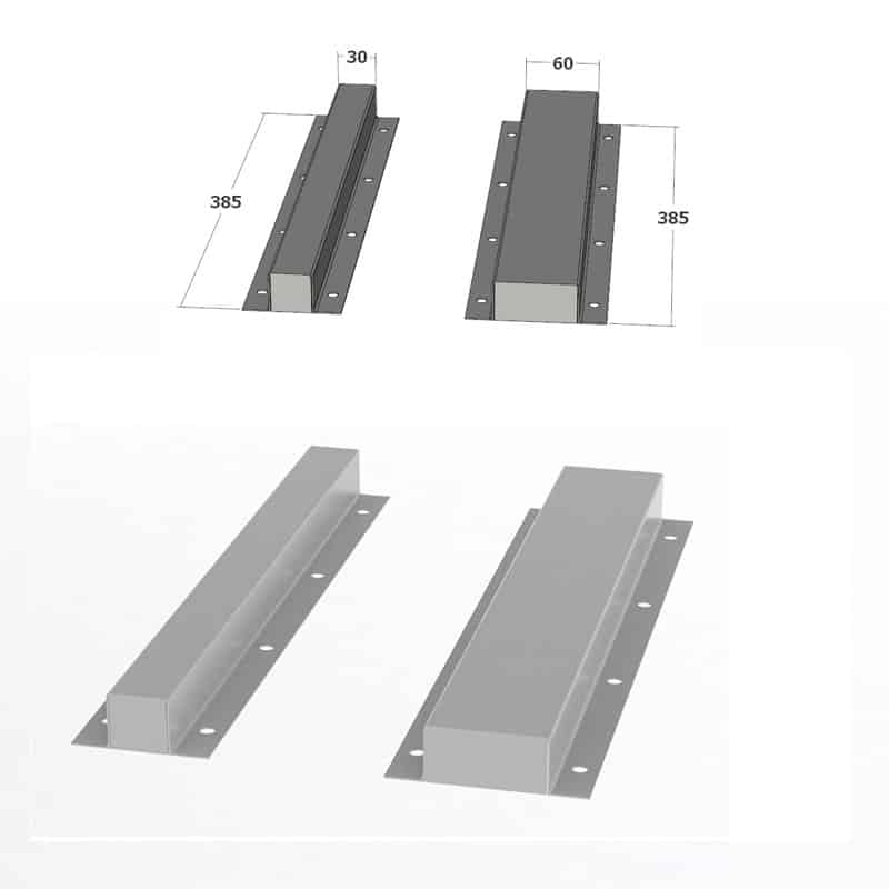 Uniones metálicas mostradores
