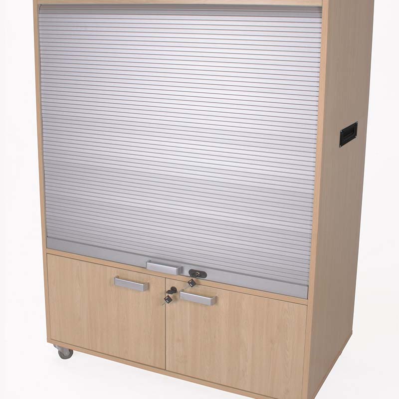 MUEBLE DE TELEVISIÓN Y VÍDEO BAJO CON PERSIANA