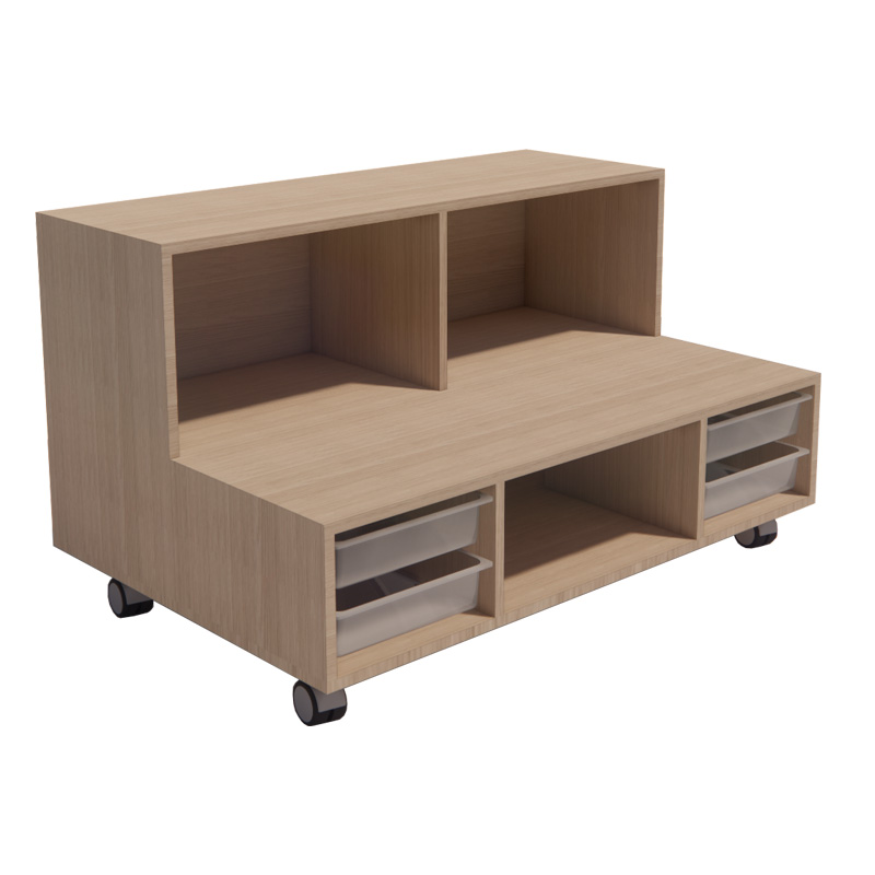 GRADA ESCOLAR KIDS CON CUBETAS Y COMPARTIMENTOS DELANTEROS