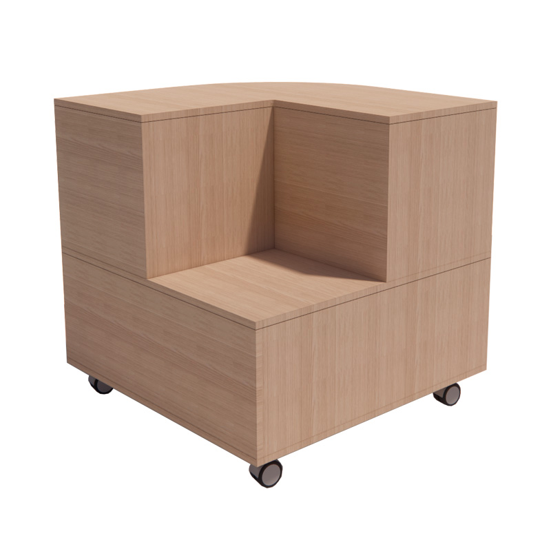 GRADA COLABORATIVA SERIE KIDS REDONDA COMPARTIMENTOS TRASEROS